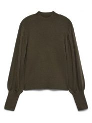 Vero Moda Sweter w kolorze khaki rozmiar: XL. Brązowe swetry Vero Moda, xl, bez wzorów, prążkowane, bez ramiączek. Za 104.95 zł.