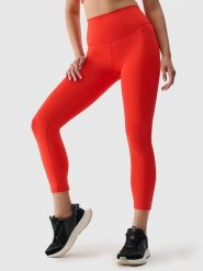 4F Legginsy sportowe w kolorze czerwonym rozmiar: S. Czerwone legginsy 4f, bez wzorów, z materiału, sportowe. Za 48.39 zł.