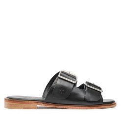 Klapki EMU Australia. Czarne klapki Emu Australia, bez wzorów, bez obcasa, bez zapięcia. Za 449.99 zł.