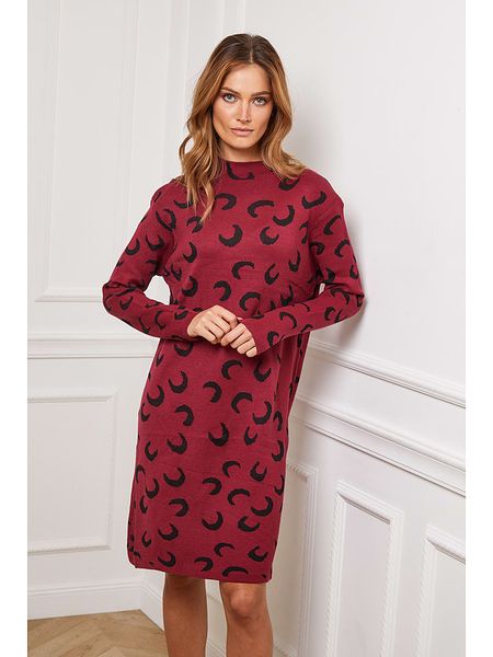 Joséfine Sukienka dzianinowa "Gibraltar" w kolorze bordowym rozmiar: M. Czerwone sukienki Joséfine, m, bez wzorów, z dzianiny, bez kołnierzyka, bez ramiączek, mini. Za 231.45 zł.