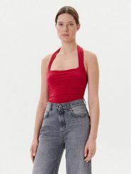 Guess Top W5YP28 KACM2 Czerwony Regular Fit. Czerwone topy Guess, l, z aplikacjami, bez kołnierzyka, bez ramiączek. Za 199.99 zł.