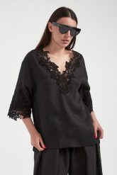 Bluzka damska lniana ERMANNO SCERVINO LIFE. Bluzki Ermanno Scervino Life, bez wzorów, bez kołnierzyka, bez ramiączek. W wyprzedaży za 2,079.20 zł.