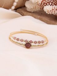 Pierres delicates Pozłacana bransoletka z kwarcem rozmiar: onesize. Brązowe bransoletki Pierres delicates, z kwarcem, pozłacane. Za 43.99 zł.