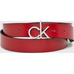 Calvin Klein - Pasek. Czerwone paski Calvin Klein, bez wzorów, ze skóry. W wyprzedaży za 139.90 zł.
