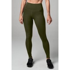 Legginsy sportowe damskie STRONG ID Essential z wysokim stanem. Zielone legginsy STRONG ID, xs, bez wzorów, z materiału, z podwyższonym stanem, do biegania. Za 149.99 zł.