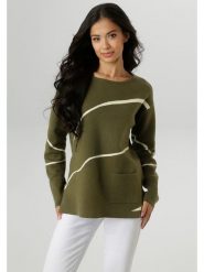 Aniston Sweter w kolorze khaki rozmiar: 48. Brązowe swetry Aniston, bez wzorów, bez ramiączek. Za 48.28 zł.