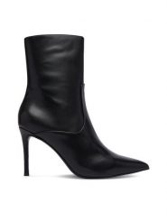 Eva Minge Botki EO-EILEN-62602 Czarny. Czarne botki Eva Minge, bez wzorów, ze skóry, bez obcasa, na szpilce, bez zapięcia. Za 449.99 zł.