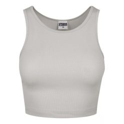 Damski crop top Urban Classic Basic. Szare topy Urban Classics, s, bez wzorów, bez kołnierzyka, bez ramiączek. Za 93.00 zł.