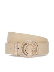 Guess Pasek Damski W6RZ01 WHFW0 Beżowy. Brązowe paski Guess, z aplikacjami, ze skóry. Za 219.99 zł.