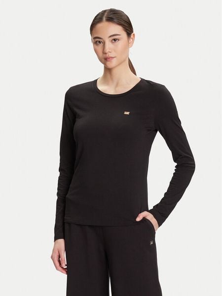 EA7 Emporio Armani Bluzka 7W000456 AF10373 UC001 Czarny Slim Fit. Czarne bluzki EA7 Emporio Armani, l, bez wzorów, z bawełny, bez kołnierzyka, bez ramiączek. Za 209.99 zł.