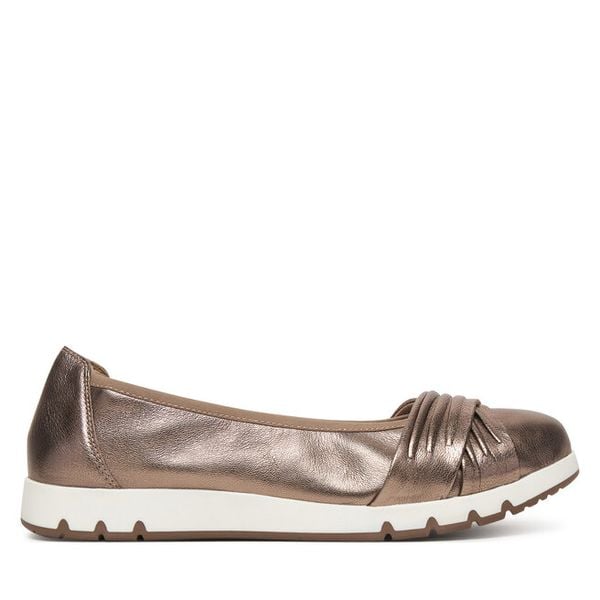 Baleriny Caprice. Brązowe baleriny Caprice, bez wzorów, bez obcasa, bez zapięcia. Za 329.99 zł.