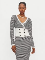 Fracomina Sweter FR24WT8012K421F8 Czarny Slim Fit. Czarne swetry Fracomina, l, bez wzorów, z wiskozy, bez ramiączek. Za 469.99 zł.