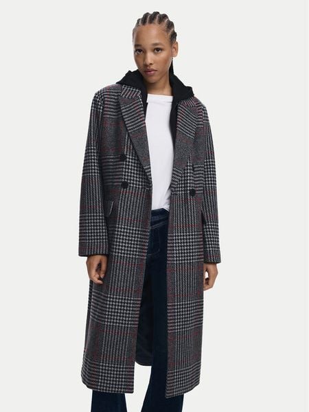 Desigual Płaszcz wełniany Capucha 25WWEW13 Szary Regular Fit. Szare płaszcze Desigual, na zimę, xs, bez wzorów, z syntetyku, bez kaptura. Za 719.99 zł.