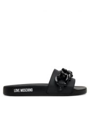 LOVE MOSCHINO Klapki JA28132G1MI17000 Czarny. Czarne klapki Love Moschino, bez wzorów, z tworzywa sztucznego, bez obcasa, bez zapięcia. Za 699.99 zł.