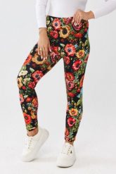 Klasyczne wygodne legginsy w maki OVERSIZE PLUS SIZE XXL JESIEŃ. Czarne legginsy Moda Size Plus Iwanek, bez wzorów, z bawełny, eleganckie, krótkie. Za 89.90 zł.