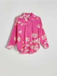 Wzorzysta koszula - wielobarwny. Koszule Reserved, l, bez wzorów, z bawełny, bez kołnierzyka, bez ramiączek. Za 139.99 zł.