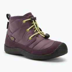 Buty juniorskie KEEN Howser II Chukka WP. Fioletowe buty trekkingowe Keen, bez wzorów, bez zapięcia, trekkingowe. Za 269.99 zł.