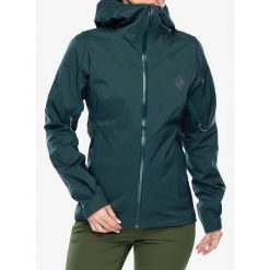 Kurtka przeciwdeszczowa damska Black Diamond Fineline Stretch Shell. Zielone kurtki przeciwdeszczowe Black Diamond, bez wzorów, bez kaptura, trekkingowe. Za 681.00 zł.