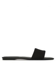 Calvin Klein Klapki Square Flat Sndl Canvas Hw HW0HW03129 Czarny. Czarne klapki Calvin Klein, bez wzorów, z materiału, bez obcasa, bez zapięcia. Za 329.99 zł.