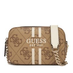 Torebka Guess. Brązowe kopertówki Guess, z aplikacjami, wizytowe, bez dodatków. Za 549.99 zł.
