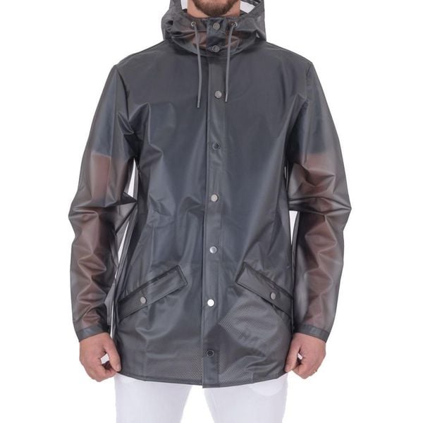 Kurtka RAINS 12010R LONG JACKET W3 Szary. Szare kurtki Rains, xl, bez wzorów, z syntetyku, bez kaptura. Za 194.99 zł.