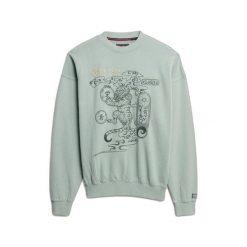Damska bluza oversize Superdry Tokyo Narrative. Zielone bluzy Superdry, bez wzorów, bez kaptura. Za 332.10 zł.