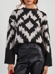 Milan Kiss Sweter w kolorze czarno-kremowym rozmiar: L. Brązowe swetry Milan Kiss, l, bez wzorów, bez ramiączek. Za 189.29 zł.
