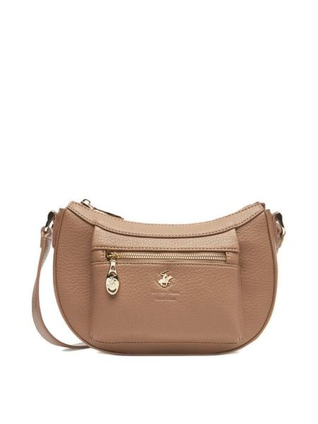 Beverly Hills Polo Club Torebka C-BHPC-L-017-08 Beżowy. Brązowe listonoszki Beverly Hills Polo Club, bez wzorów, z materiału, bez dodatków. Za 159.99 zł.