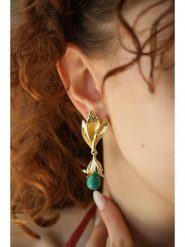 L'Atelier de Gaia Pozłacane kolczyki z warasytami rozmiar: onesize. Zielone kolczyki L'Atelier de Gaia, pozłacane. Za 43.99 zł.