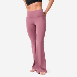 Legginsy do jogi i pilatesu damskie Kimjaly flare. Fioletowe legginsy sportowe KIMJALY, l, bez wzorów, z elastanu, z podwyższonym stanem, na fitness i siłownię. Za 69.99 zł.