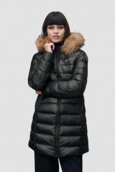 BLAUER Czarna damska kurtka Kristin Raincoat Long Jackets. Czarne kurtki Blauer USA, l, bez wzorów, z poliamidu, bez kaptura. W wyprzedaży za 1,299.99 zł.
