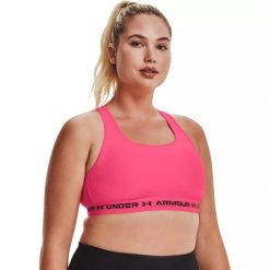 Biustonosz sportowy Under Armour Crossback Mid Bra. Niebieskie biustonosze sportowe Under Armour, bez wzorów, na fitness i siłownię. Za 119.99 zł.