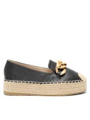 DeeZee Espadryle WSS20375-27 Czarny. Czarne espadryle DeeZee, bez wzorów, ze skóry, bez obcasa. Za 99.99 zł.
