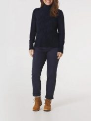 Sweter Damski TBS Keviacol. Niebieskie swetry TBS, na zimę, xl, bez wzorów, z dzianiny, eleganckie, bez ramiączek. Za 449.00 zł.