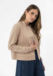 Lekka kurtka typu bomberka J-KALIA. Brązowe kurtki Volcano, s, bez wzorów, z elastanu, sportowe, bez kaptura. Za 229.99 zł.