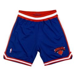 Szorty New York Knicks Authentic 1993/94. Niebieskie szorty Mitchell & Ness, bez wzorów, z poliesteru, sportowe. Za 736.50 zł.