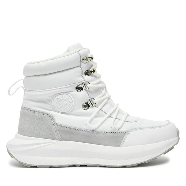 Trzewiki Big Star Shoes. Białe botki BIG STAR SHOES, bez wzorów, retro, bez obcasa, na płaskiej podeszwie, bez zapięcia. Za 188.99 zł.