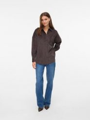Vero Moda Koszula sztruksowa w kolorze brązowym rozmiar: XS. Brązowe koszule Vero Moda, xs, bez wzorów, ze sztruksu, bez kołnierzyka, bez ramiączek. Za 109.95 zł.