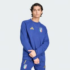 Bluza Włochy Tiro Travel Crew. Bluzy bez kaptura adidas, m, bez wzorów, z bawełny, bez kaptura, do biegania. Za 259.00 zł.