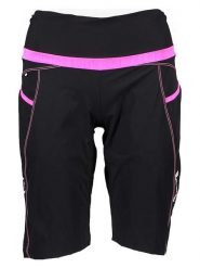 Crazy Szorty funkcyjne w kolorze czarno-różowym rozmiar: S. Czarne szorty sportowe Crazy, bez wzorów, z materiału, z podwyższonym stanem, outdoorowe. Za 100.75 zł.