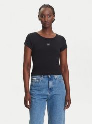 Calvin Klein Jeans T-Shirt LV047C200G Czarny Slim Fit. Czarne t-shirty Calvin Klein Jeans, xl, bez wzorów, z bawełny, bez kołnierzyka, bez ramiączek. Za 169.99 zł.