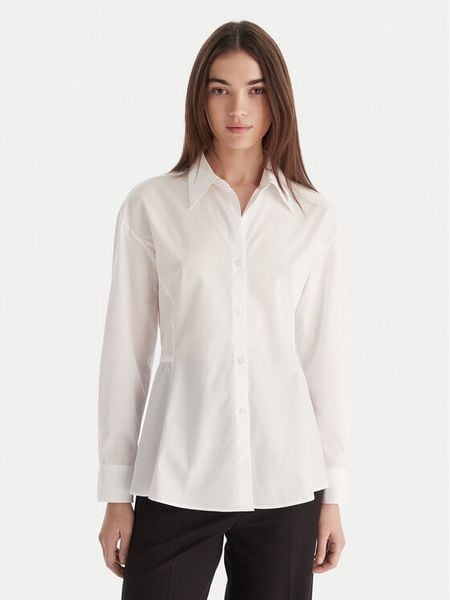 HUGO Koszula Etnaa 50548428 Biały Regular Fit. Białe koszule Hugo, bez wzorów, z bawełny, biznesowe, bez kołnierzyka, bez ramiączek. Za 439.99 zł.