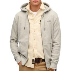 Bluza z kapturem i zamkiem błyskawicznym Superdry Logo Essential. Szare bluzy z kapturem Superdry, xl, bez wzorów, z kapturem. Za 344.50 zł.