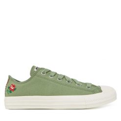 Trampki Converse. Zielone trampki Converse, bez wzorów, retro, bez zapięcia. Za 299.99 zł.