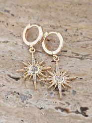 Luja Bijoux Pozłacane kolczyki-kreole z cyrkoniami rozmiar: onesize. Żółte kolczyki Luja Bijoux, z cyrkonią, pozłacane. Za 70.24 zł.