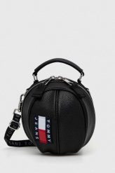 Tommy Jeans torebka kolor czarny. Czarne listonoszki Tommy Jeans, bez wzorów, z jeansu, na ramię, bez dodatków. Za 449.99 zł.