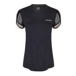Koszulka damska DIADORA L. SS T-SHIRT BE ONE. Czarne t-shirty sportowe Diadora, l, bez wzorów, bez ramiączek. Za 79.99 zł.