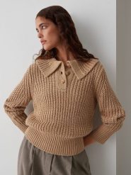 OPUS Sweter w kolorze karmelowym rozmiar: 36. Brązowe swetry Opus, bez wzorów, z wełny, bez ramiączek. Za 165.99 zł.