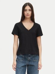 Tommy Hilfiger T-Shirt WW0WW48704 Czarny Regular Fit. Czarne t-shirty Tommy Hilfiger, s, bez wzorów, z bawełny, bez kołnierzyka, bez ramiączek. Za 249.99 zł.
