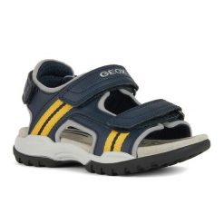 Sandały Geox Model J Borealis B Kolor Niebieski. Niebieskie sandały Geox, bez wzorów, z tkaniny, sportowe, bez obcasa, bez zapięcia. Za 209.99 zł.